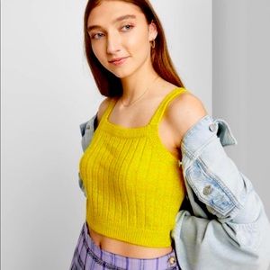 Rib Cropped Sweater Tank Top size medium